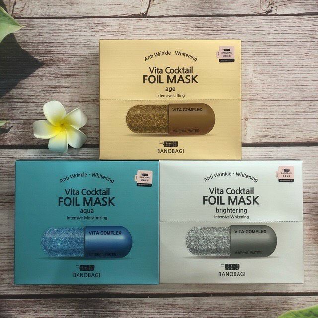 [Auth] Hộp 10 Mặt nạ thiếc Banobagi Vita Cocktail Foil Mask