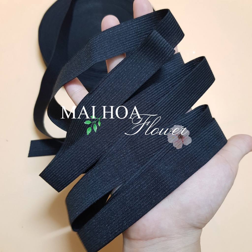 Dây thun quần đen 1.8cm chun may quần áo chất mỏng đanh dai giãn tốt Maihoaflower