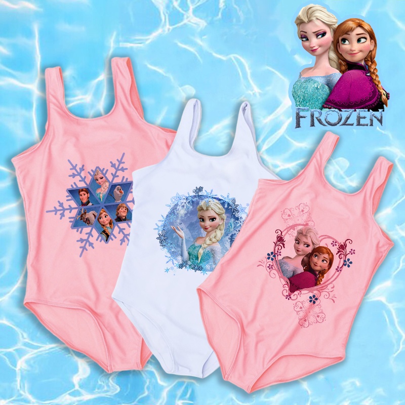 Đồ Bơi Một Mảnh In Hình Công Chúa Elsa Anna Trong Phim Frozen Cho Bé Gái
