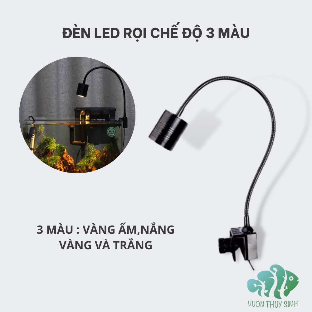 Đèn led rọi  thủy sinh 3 chế độ màu 3W / 5W / 7W /12W