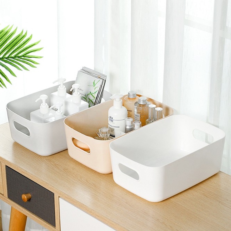 Hộp Lưu Trữ Gia đình Không Có Nắp Hộp đựng Quần áo Máy Tính để Bàn Hộp Lưu Trữ Mảnh Vụn Nhựa Dày