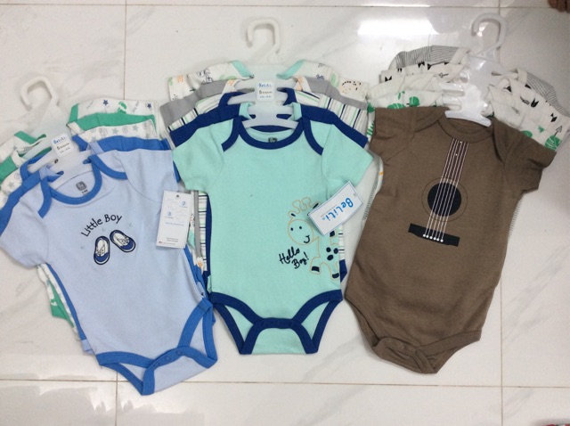 Set 3/5 body bé trai xk vải mềm mẫu ngẫu nhiên