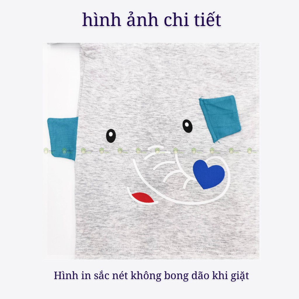 Đồ Bộ Bé Trai, Bé Gái Minky Mom Chất Cotton 100% Họa Tiết Động Vật 3D Dễ Thương, Bộ Cộc Tay Cho Bé Mặc Nhà MKM2107