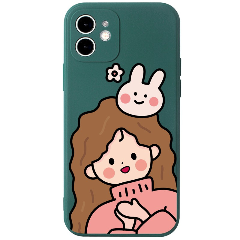 Ốp lưng JURSUE chống bẩn hoạt hình dễ thương đẹp cho iPhone 13 12 11 Pro Max SE 2020 X XR XS ip 8 7 6 6S Plus kute Y357