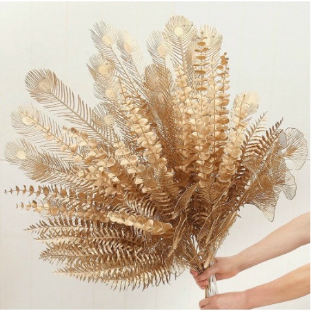 Cành Quạt Vàng, táo vàng, thông vàng Cắm decor trang trí tết, giỏ quà, bình hoa