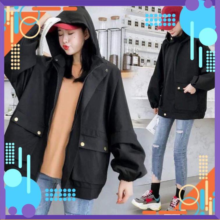 TẶNG QUÀ [Form Bao Đẹp] ÁO KHOÁC KAKI2 LỚP CÓ TÚI HỘP NÚT BẤM FORM RỘNG TẶNG NÓN BÔNG CÚC ĐẸP ..AF