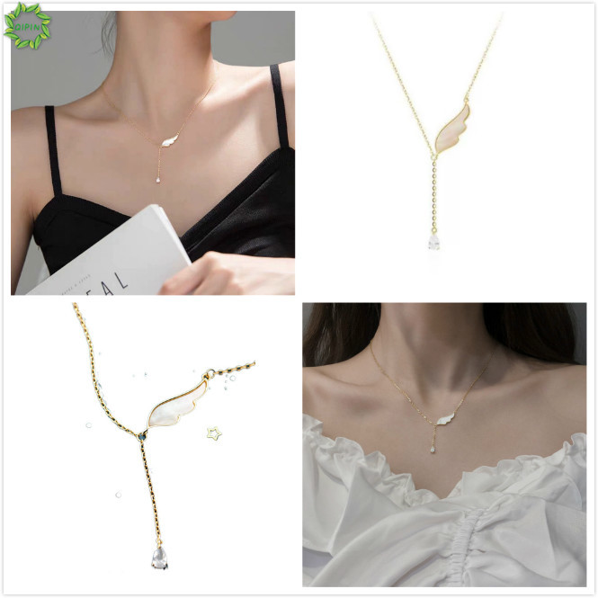 vòng cổ Mặt Hình Đôi Cánh Đính Kim Cương Giả Thời Trang Cho Nữ