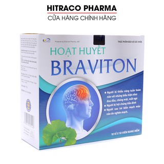 Hoạt huyết dưỡng não BRAVITON Ginkgo 180mg Giảm đau đầu, hoa mắt, chóng mặt - Hộp 100 viên [BRAVITON ]