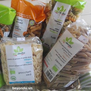 Nui hữu cơ Bioitalia (nui sò, nui sao, nui xoắn, nui ống dài rau củ quả)