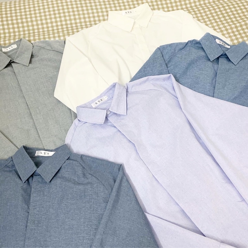 ⭐️ Hidden Button Shirt - Áo sơmi nam nữ giấu cúc