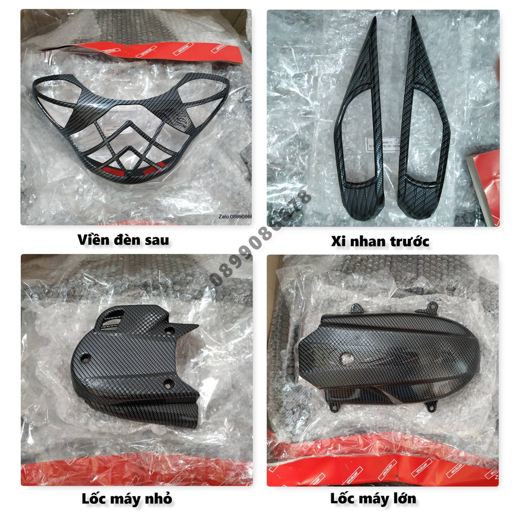 Phụ kiện Ốp Honda SH Mode 2013, 2014, 2015, 2016, 2017, 2018, 2019 Carbon, Cacbon Trang trí, bảo vệ xe máy