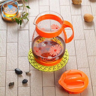 Bình nước thủy tinh 1.5 Lít In Hoa