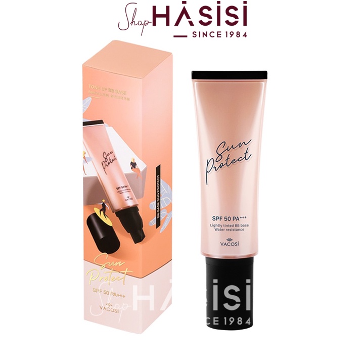 Kem Chống Nắng &amp; Lót Trang Điểm VACOSI - Tone Up BB Base Sun Protect SPF50/PA+++ 45ml