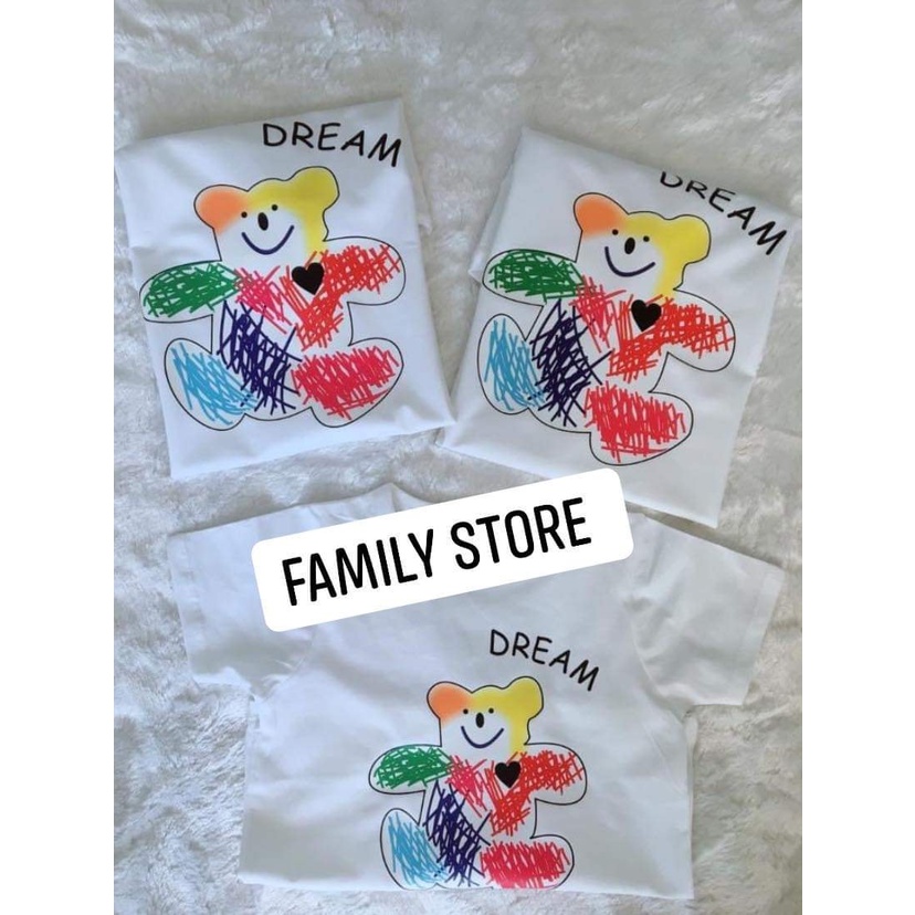 Áo thun gia đình gấu dream 3/4/5 người dễ thương, vải mát, giá rẻ. Familystore