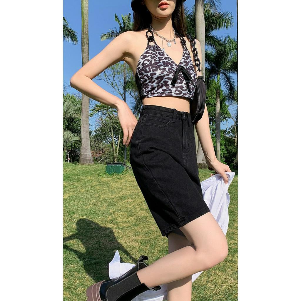 「 WELOVE1 」Quần Short Denim Lưng Cao Dáng Rộng Nhiều Màu Thời Trang Mùa Hè Cho Nữ