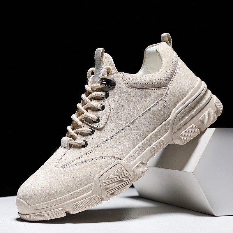 [Mã FAGREEN245 giảm tới 30K đơn 99K] Giày nam thời trang da trơn chốt đinh mẫu giày nam 2020 - Giày nam màu be sáng | BigBuy360 - bigbuy360.vn