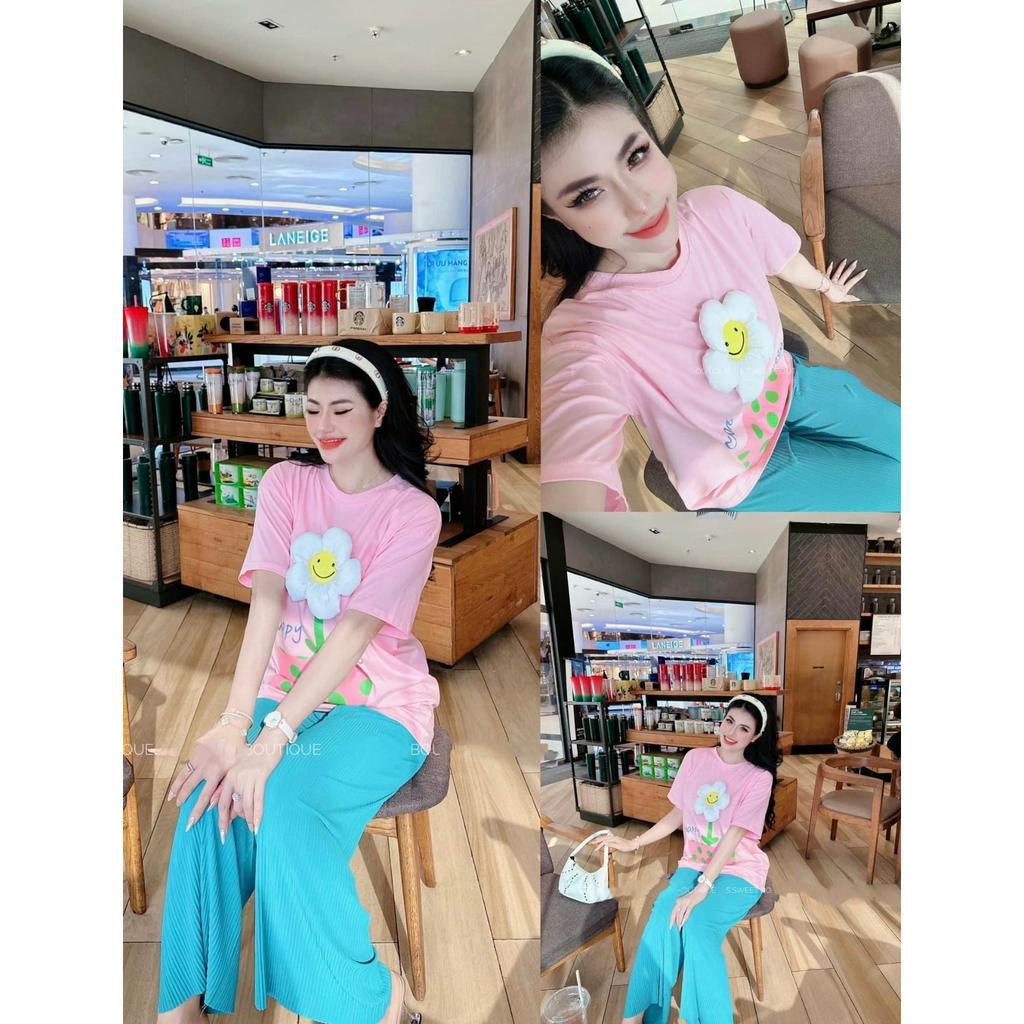 [M346] Áo thun gia đình hoa trắng phiên bản mới, tặng kèm hoa tháo rời được, áo phông trẻ em,unisex, TP KIDS