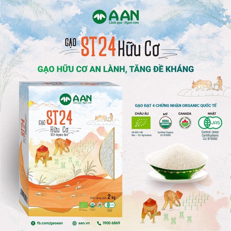 Gạo hữu cơ ST24 ANN Ogranic 2kg