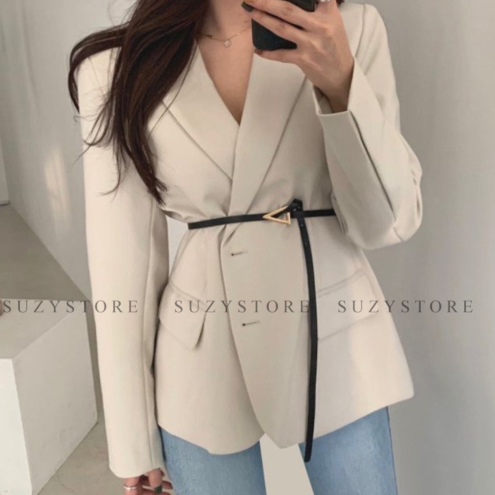 Đai váy TAM GIÁC size 1.1cm nhỏ xinh suzy store - Đai thắt lưng nịt váy da nhỏ mặt tam giác vàng có đục lỗ TLSU4