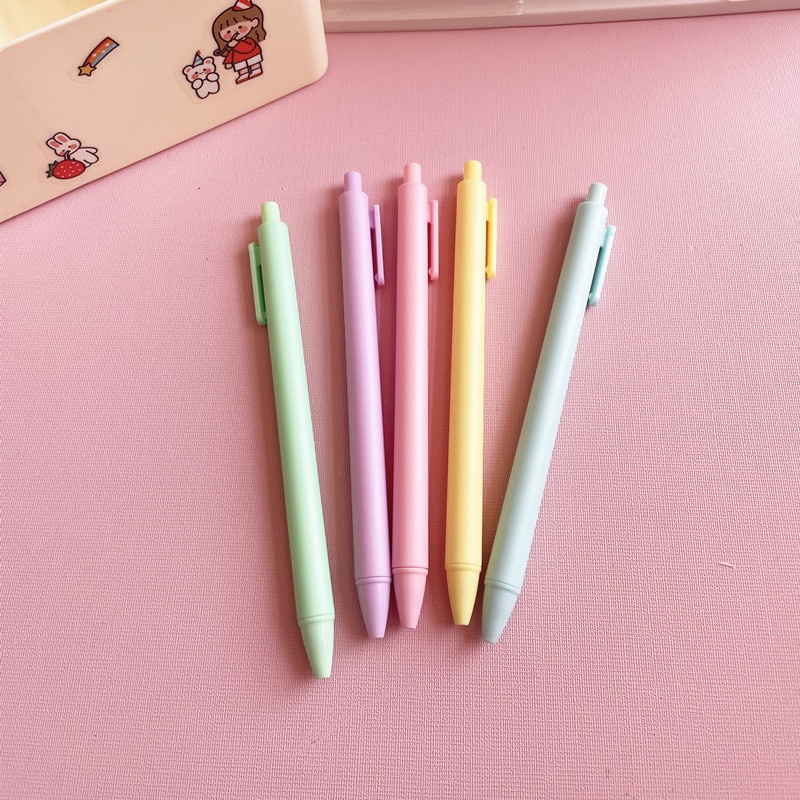 Set 5 Bút Mực Bấm Ngòi 0.5 Carbon Màu Đen Kiểu Dáng Đơn Giản