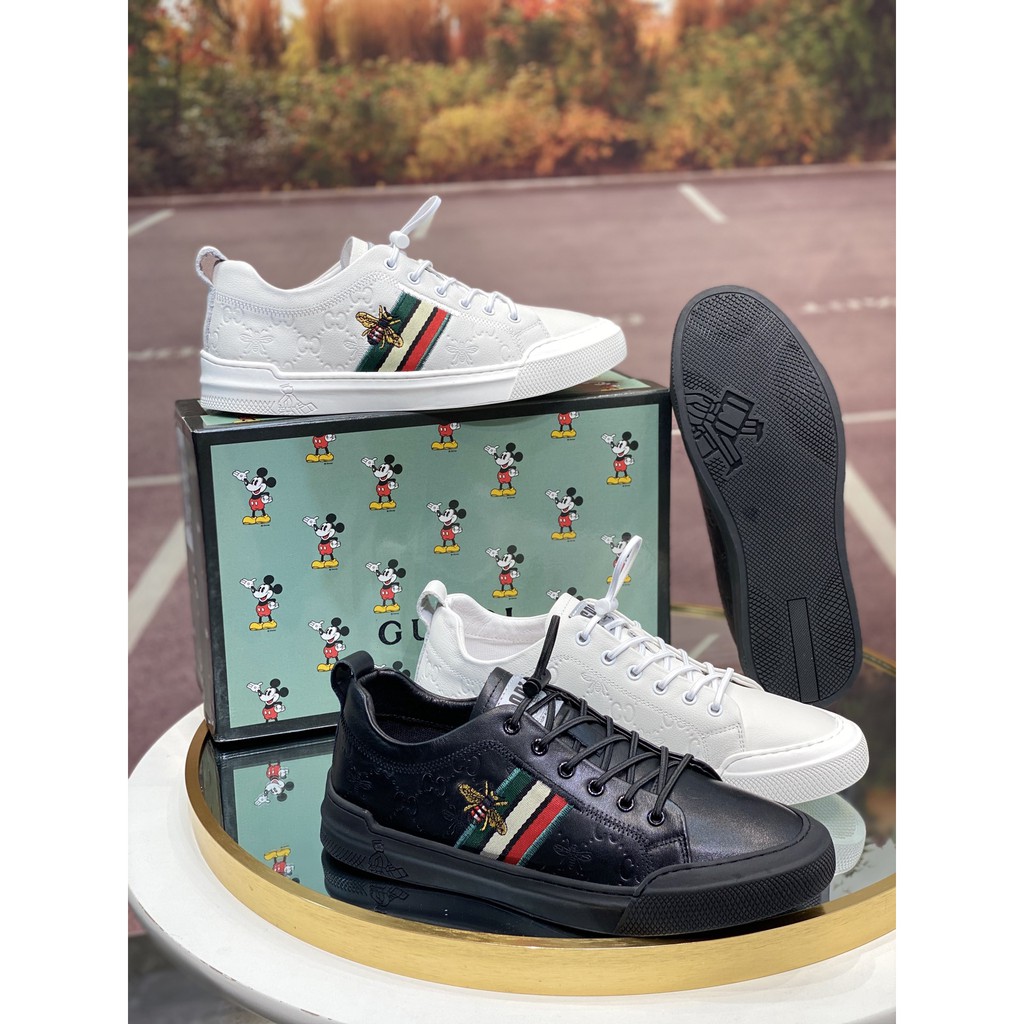 Giày sneakers nam da thật GUCCI GG GC thiết kế họa tiết bắt mắt, trẻ trung