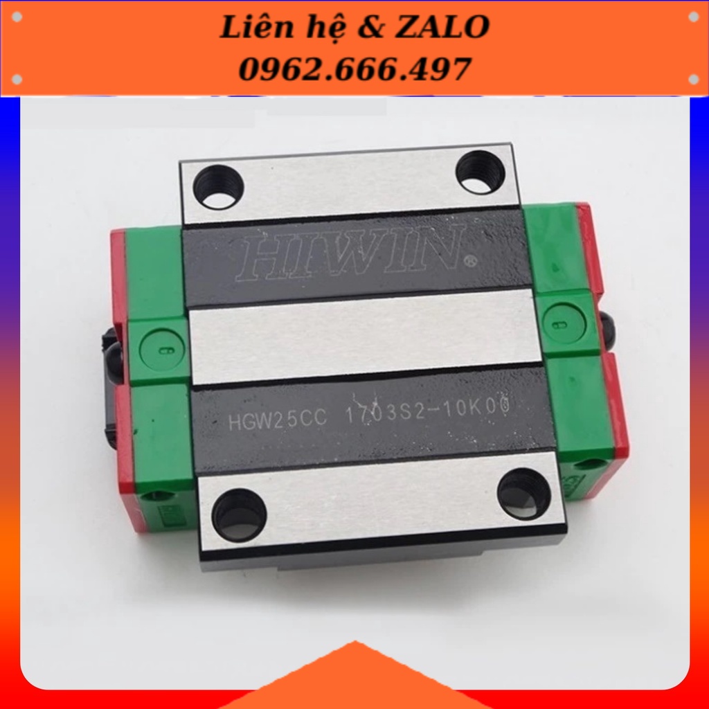 [Phụ Kiện CNC] Block Con Trượt Bi Trượt Vuông Tiêu Chuẩn Hiwin HGW HGW25CC | HGW25