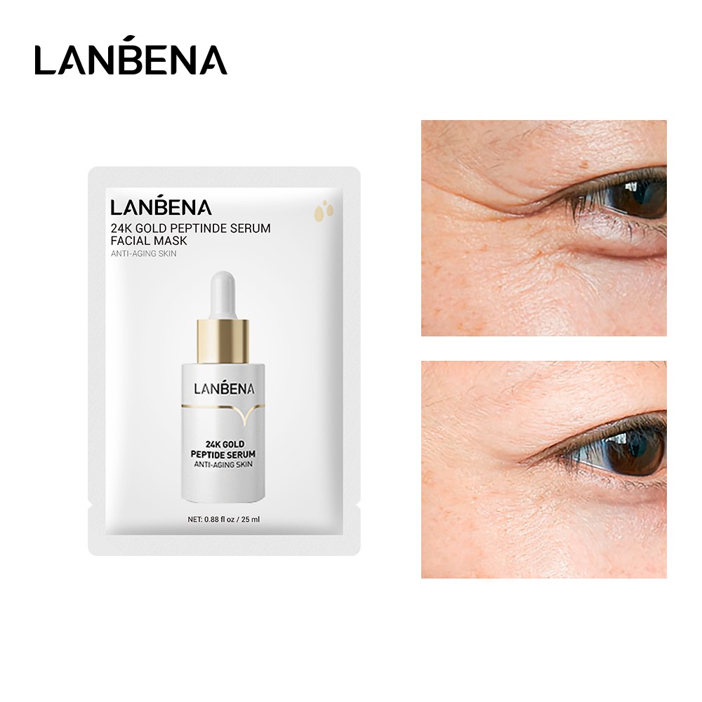 Mặt Nạ Vàng 24K Lanbena Dưỡng Ẩm Loại Bỏ Quầng Thâm Chống Lão Hóa 25ml