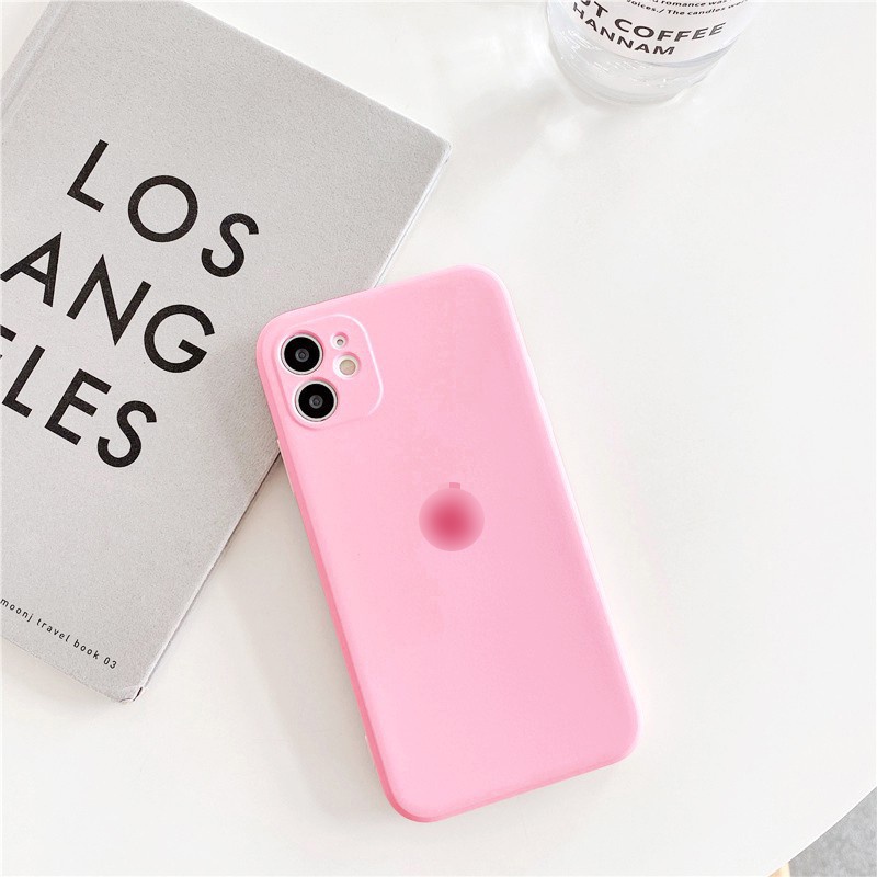 Ốp lưng iphone Logo táo lót nỉ 4 màu cạnh vuông 6/6plus/6s/6splus/7/7plus/8/8plus/x/xr/xs/11/12/13/pro/max/plus/promax