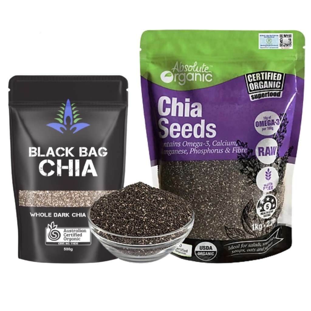 Hạt chia Úc Organic Túi 100g - 500g cao cấp date mới giúp giảm cân tốt cho sức khỏe