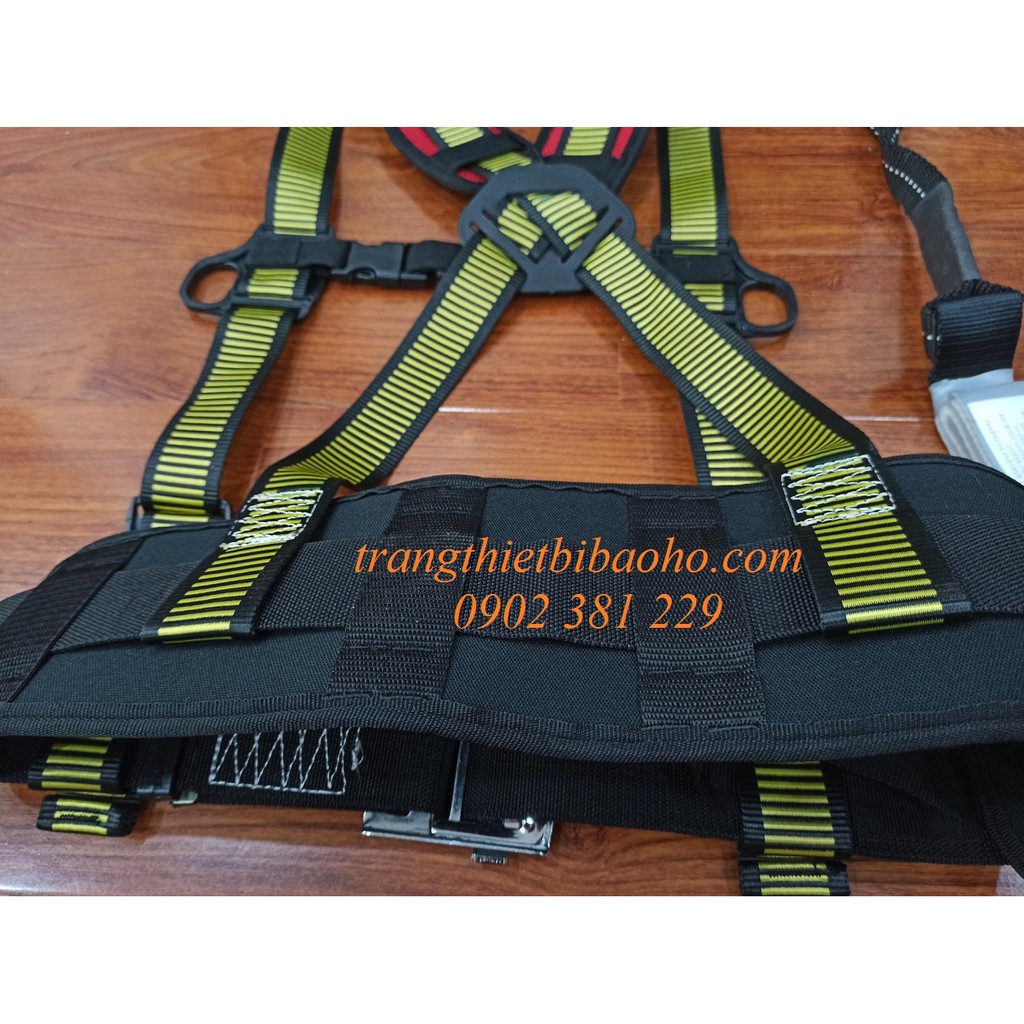 Dây an toàn bán thân Kukje Hàn Quốc 1 móc nhôm giảm sốc (đệm vai - đệm bụng)