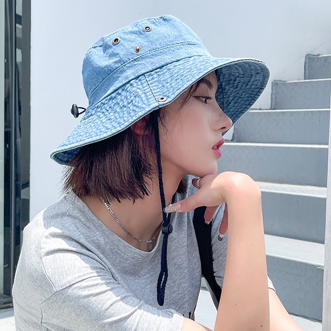 Nón Tai Bèo Vành Rộng Màu Xanh Đen Kiểu Cao Bồi Nhật Bản Thời Trang Xuân Thu Cho Nam Và Nữ