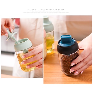 Hủ đựng gia vị, Lọ đựng gia vị bằng thủy tinh kèm muỗng thìa cao cấp có nắp kín chống ẩm dung tích 250ml EC Life 01