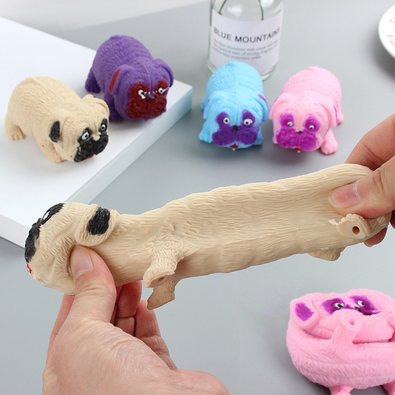SQUISHY Con Chó PUG chó Pitbull Kéo dài cực đáng yêu mochi slime gudetama