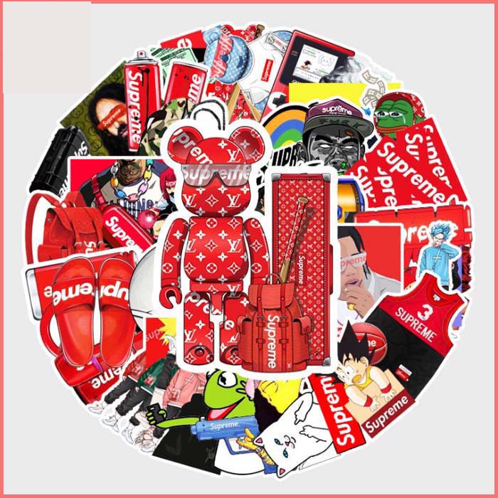 [Set 52 Cái] Sticker phong cách Supreme siêu chất dán trang trí laptop, mũ nón bảo hiểm, vali, xe ga, ván trượt - MP.026