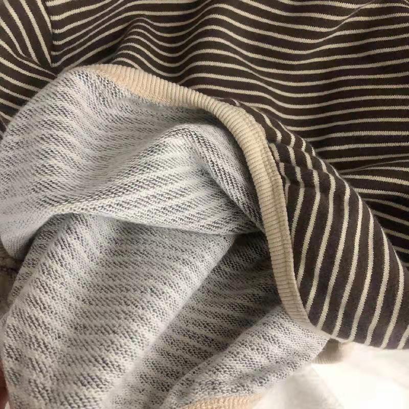 Áo Sweater Cotton Mỏng Dáng Rộng Kẻ Sọc Thời Trang Xuân Thu Cho Bé