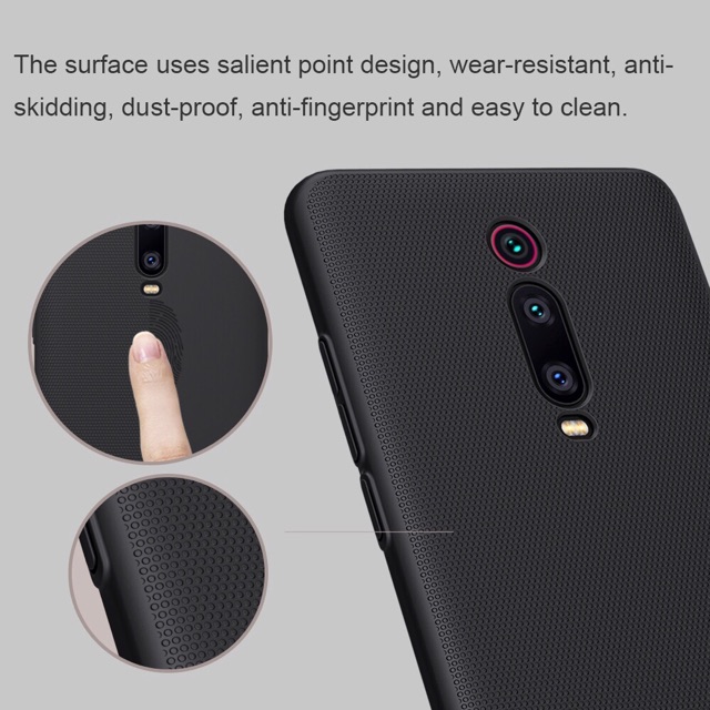 Ốp lưng Nillkin sần Xiaomi Redmi K20/ K20 Pro chính hãng - Tặng giá đỡ ( Đen )