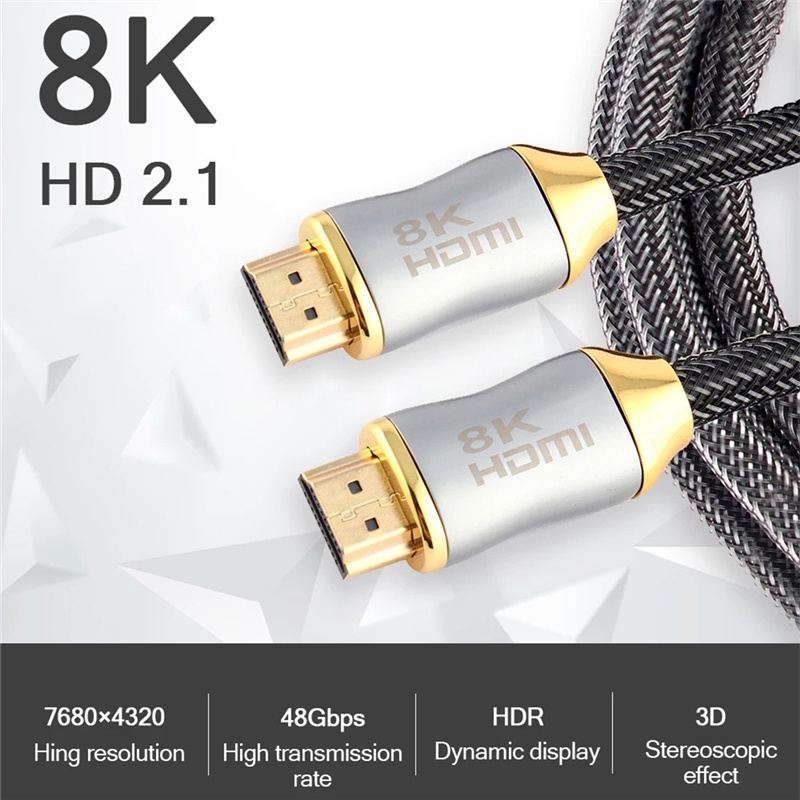 Dây cáp HDMI 2.1 Arc 8k 60hz 4k 120hz 48gbps cho TV Ps4 Ps3 Hdtvs chất lượng cao