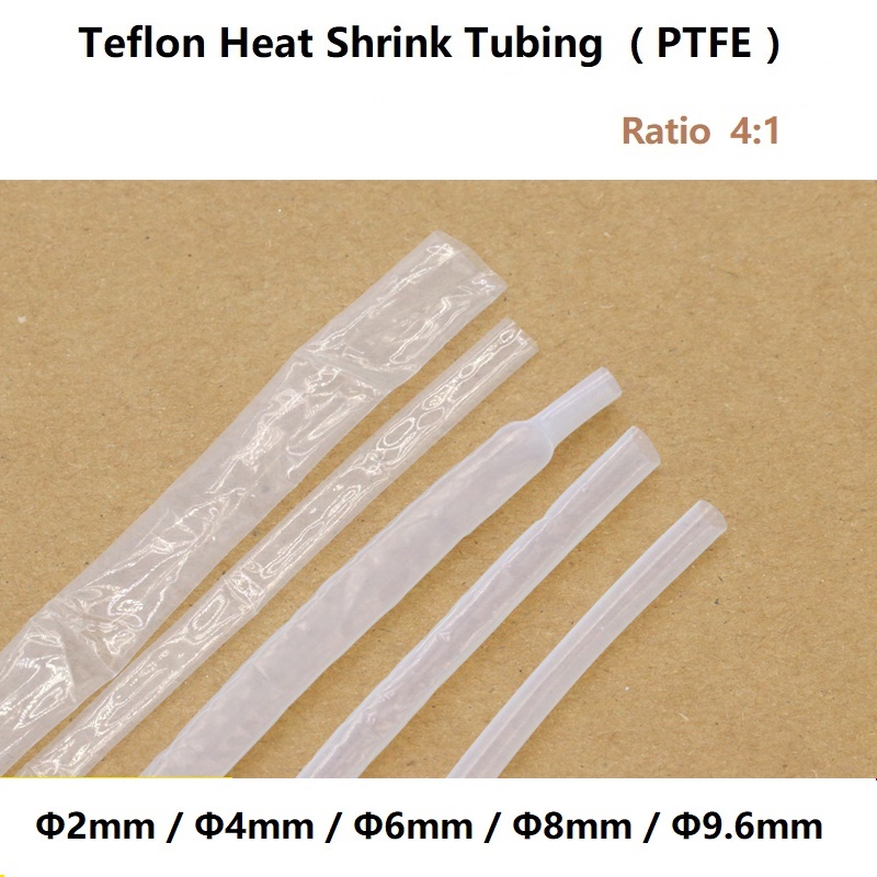 1Meter Teflon Heat Shrink Tube Ống Co Nhiệt  Đường Kính 2mm 4mm 6mm 8mm 9.6mm PTFE 4: 1 Chịu Nhiệt Cao 260°C
