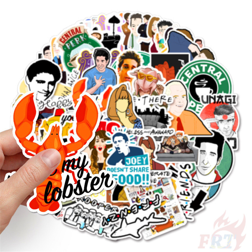 Set 52 miếng dán họa tiết Friends chương trình truyền hình Series 07 phong cách cổ điển làm thủ công