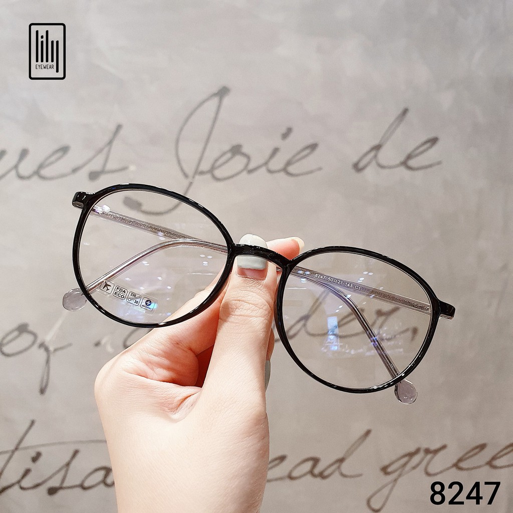 Gọng kính cận nữ Lilyeyewear Mắt tròn to có thể chống bụi, phù hợp với nhiều khuôn mặt - 8247