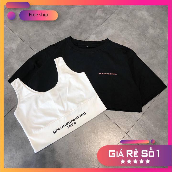 [Mã FAMAYWA giảm 10K đơn 50K] Áo Thun Croptop GROUNDBREAKING 1974 - Set Croptop 2 món | BigBuy360 - bigbuy360.vn