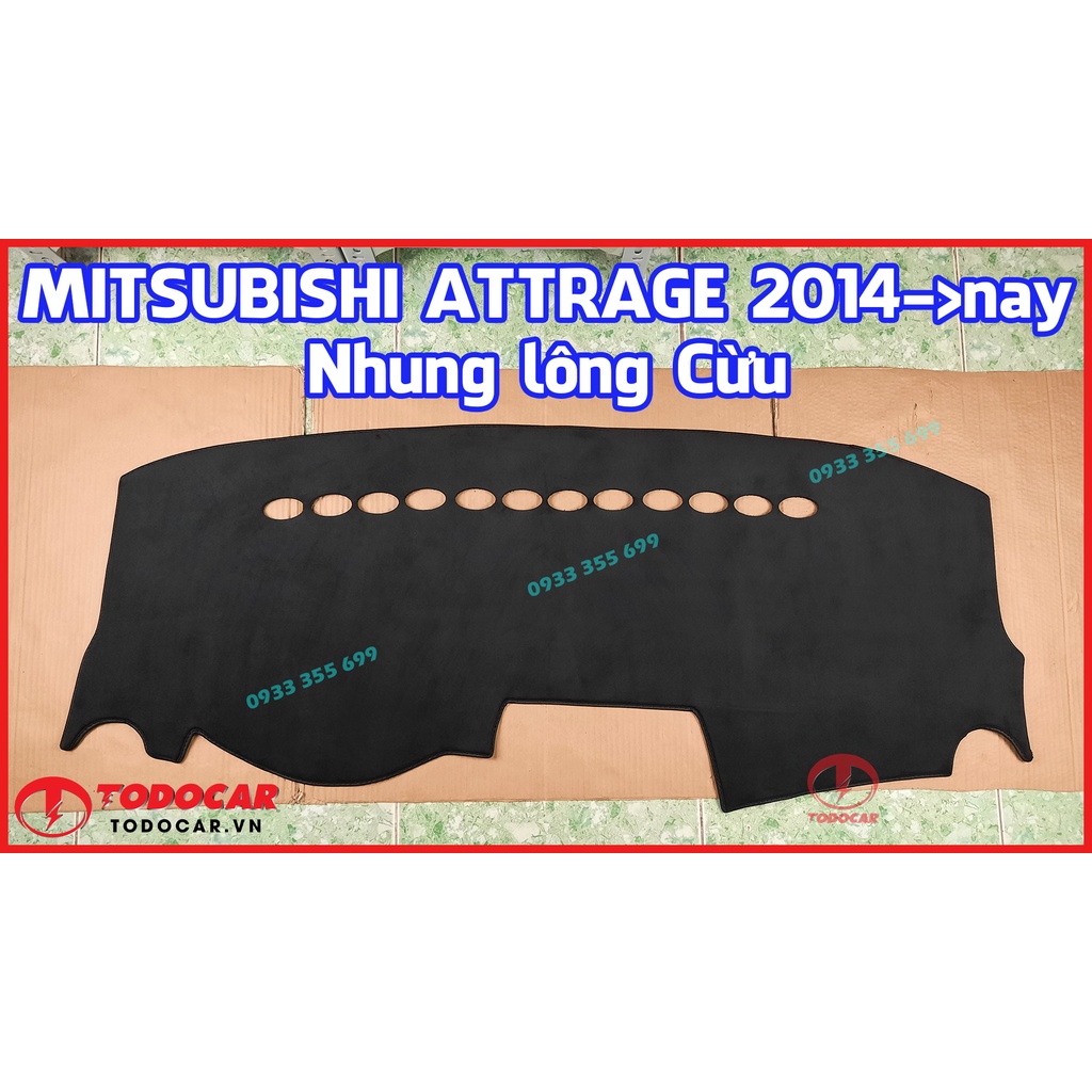 Thảm Taplo MITSUBISHI ATTRAGE bằng Nhung lông Cừu, Da vân Carbon, Da vân Gỗ 2014 2015 2016 2017 2018 2019 2020 2021 2022