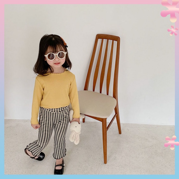 Quần Legging Ống Loe Họa Tiết Kẻ Sọc Thời Trang Xuân Thu Dành Cho Bé Gái