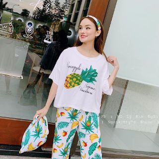 Set lửng 9 tấc thun lạnh 3D quả thơm