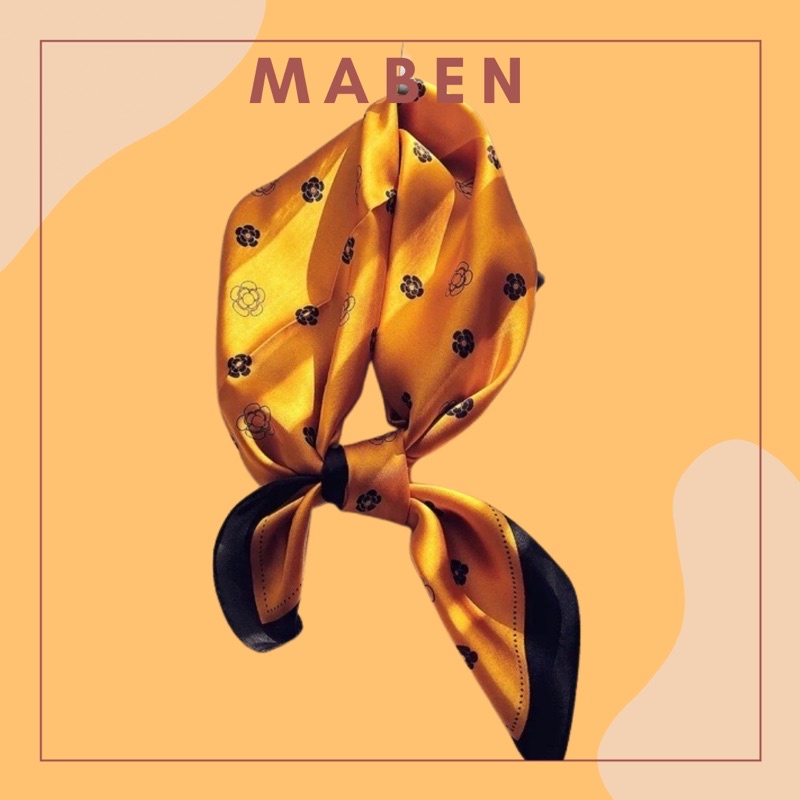 Khăn lụa vuông 70x70 turban quàng cổ,áo khăn yếm bandana thời trang đội đầu - Maben
