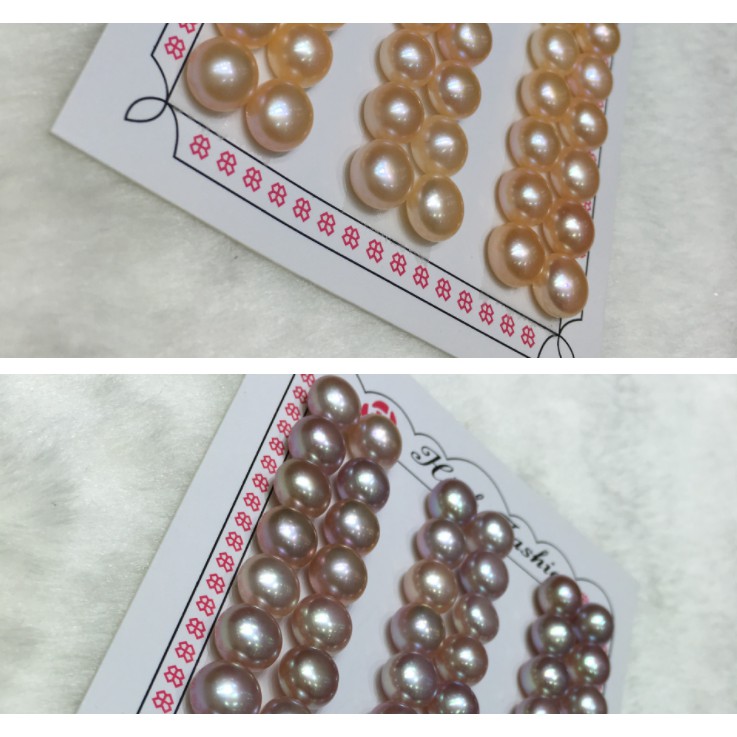 Hạt bán cầu 9 ly làm hoa tai