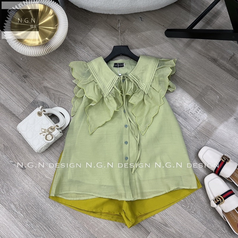 Bộ cổ bèo ba lỗ + quần sooc tacta