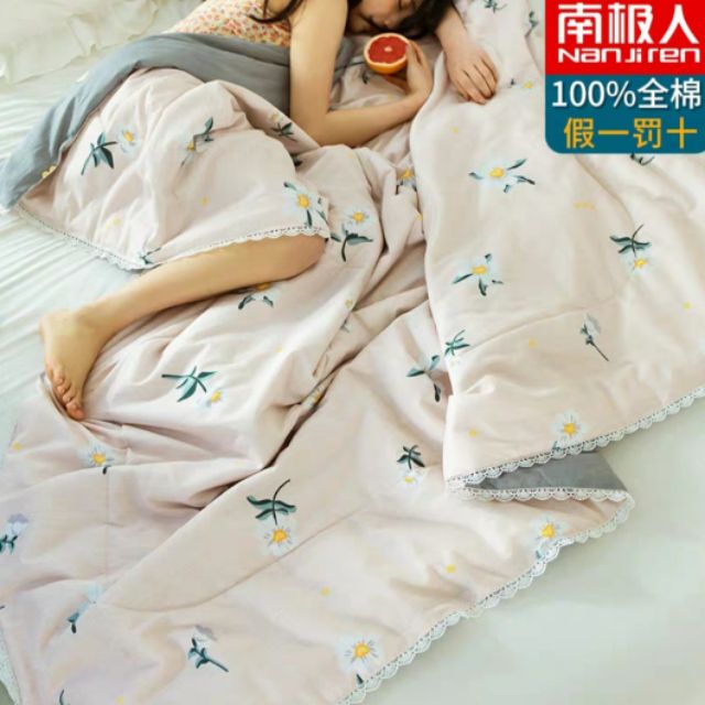 Chăn hè Nanjiren cotton 100% - Hàng có sẵn giá tốt