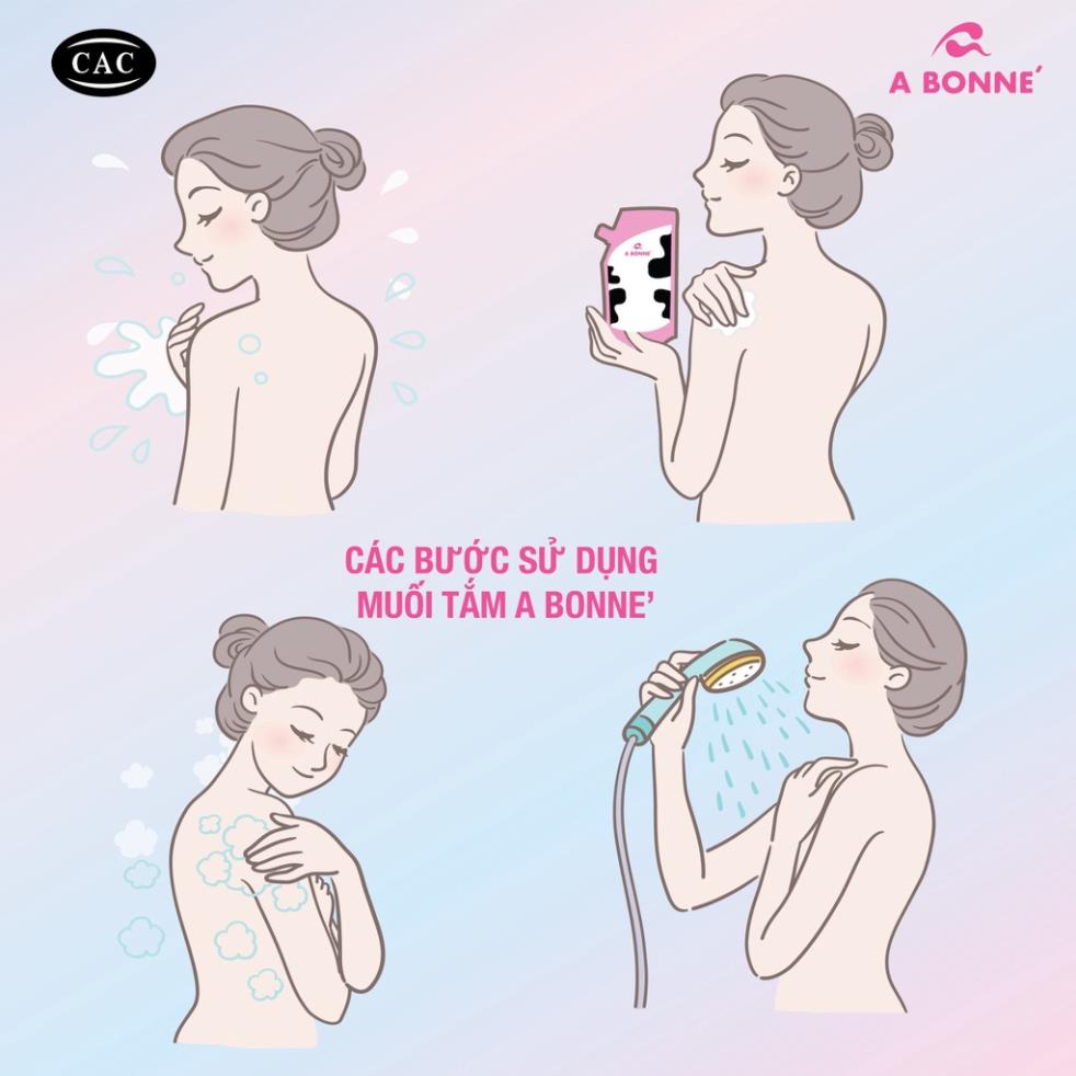 Muối Tắm ABONNE Tẩy Tế Bào Chết  - A Bonne Triple White Spa Milk sữa bò giảm mụn lưng Thái Lan 350g