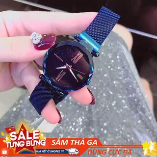 Đồng Hồ Nữ Dây Nam Châm Thép Lụa Xanh Dương Cao Cấp ( Sale - Cực Sốc ✨)